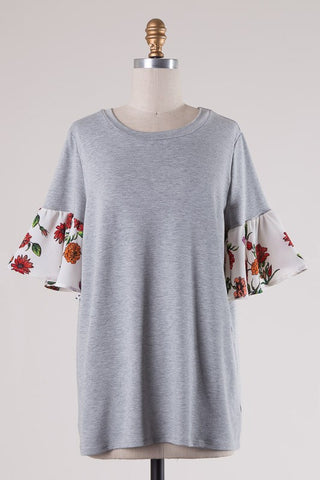 Floral Sleeve Knit Tunic