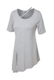 Heather Gray Cutout Neckline Tunic Top