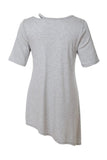 Heather Gray Cutout Neckline Tunic Top