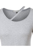 Heather Gray Cutout Neckline Tunic Top