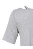 Heather Gray Cutout Neckline Tunic Top