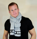 Argyle Cable Knit Mens or Women's Scarf