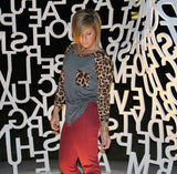 Charcoal Animal Print Sleeve Neck and Pocket Hi-Lo Top