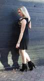 Black Sequin Chevron Midi Dress