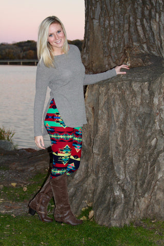 Abstract Ethnic Aztec Print Leggings