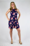 Navy Floral Shift Dress