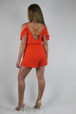 Open Shoulder Burnt Orange Romper