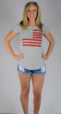 Gray American Flag T-Shirt