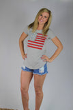 Gray American Flag T-Shirt