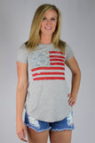 Gray American Flag T-Shirt