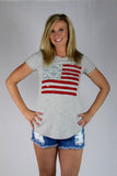 Gray American Flag T-Shirt