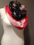 American Flag patriotic Red White and Blue Stars and Stripes infinity circle loop or eternity scarf