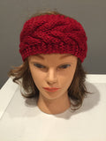 Red Cable Knit Headband