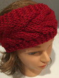 Red Cable Knit Headband
