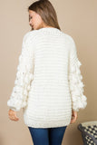 Bubble Sleeve Cardigan Sweater