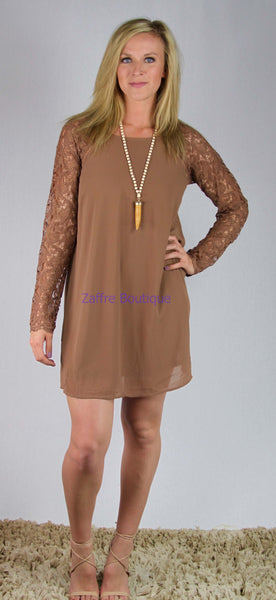 Lace Sleeve Midi Dress