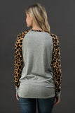 Long Sleeve Leopard Print Twist Front Top