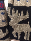 Moose Fair Isle Nordic Knit Scarf