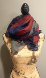 Navy, Deep Red and Gray American Flag Patriotic Scarf