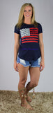 Navy American Flag T-Shirt