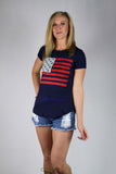 Navy American Flag T-Shirt