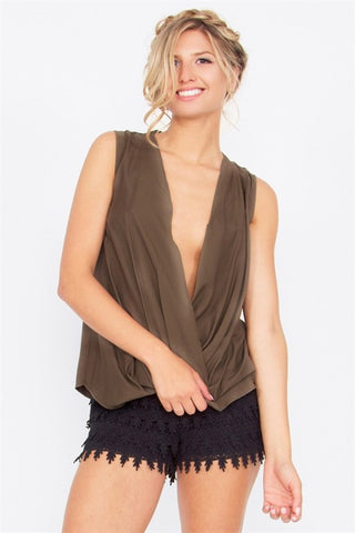 Olive Dressy Tank Top