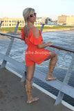 Open Shoulder Burnt Orange Romper