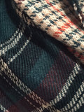 Green Black Orange and Ivory Plaid Oversized Blanket Scarf