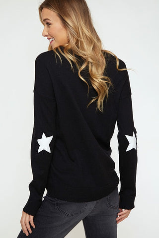 Star Elbow Print Sweater