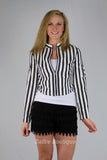 Striped Moto Jacket