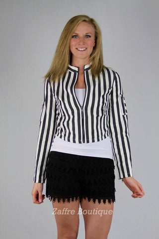 Striped Moto Jacket