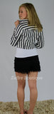 Striped Moto Jacket