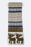 Moose Fair Isle Nordic Knit Scarf