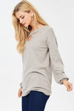 Long Sleeve Scoop Neck Criss Cross Top