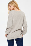 Long Sleeve Scoop Neck Criss Cross Top