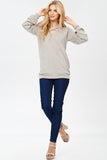 Long Sleeve Scoop Neck Criss Cross Top