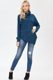 Cowl Neck Striped Sleeve Top