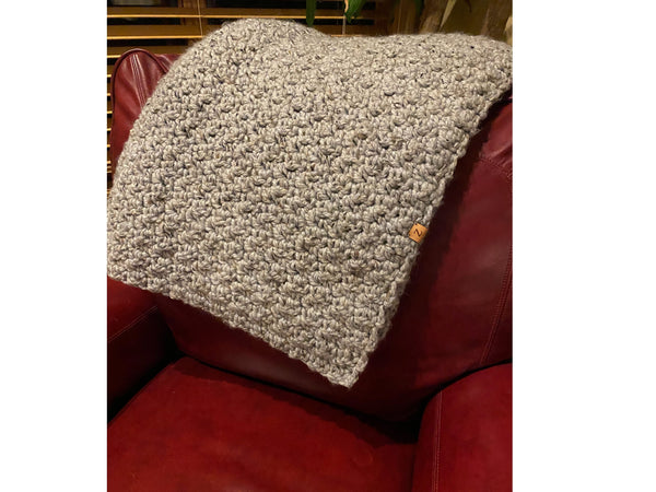 Gray Crochet Throw Blanket