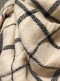 Off White and Black Windowpane Plaid Oversized Blanket Scarf