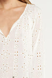 Off White Eyelet Embroidered Top