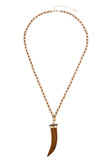 Wood Horn Bead Necklace