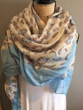 Leopard Scarf - Light Blue