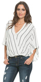 Elan White with Black Stripe Cross Over top