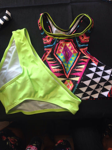 Aztec halter suit