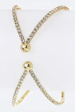 Crossed Crystal Open Bangle Gold