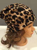 Leopard Animal Print Cotton Elastic Jersey Sports Wide Women Headband, Turban, Hat or Neck Scarf