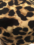 Leopard Animal Print Cotton Elastic Jersey Sports Wide Women Headband, Turban, Hat or Neck Scarf