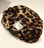 Leopard animal print cotton elastic jersey sports wide women headband turban accessories headwear