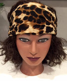 Leopard animal print cotton elastic jersey sports wide women headband turban accessories headwear