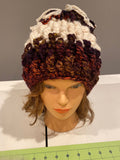 Chunky Brown and Cream Crochet hat with Pom Pom, Multi-color Hat, Neutral Pom Pom Hat, Harvest and Beige Hat, Chocolate and Cream Hat